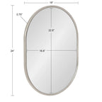 Capsule Framed Wall Mirror, 16x48, 18x24, 22x34, 24x36, Black, Bronze, Gold, Gray, Silver, Antique-Bronze