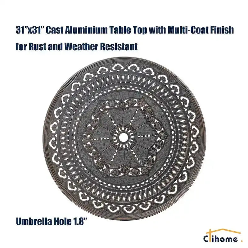 Cast Aluminum 5-Piece Patio Dining Set With 4 Swivel Chairs And Tempered Glass Table - Brown Or White