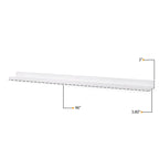 Floating Wall Shelves, Set Of 4, 46 x 3.8 x 2 Inch MDF Wood Picture Ledges