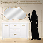 Asymmetrical Irregular Wall Mirror, 20x36, 24x36, Or 26x46, Gold, Black, Or Silver