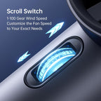 JISULIFE Handheld Turbo Fan, 5000mAh Rechargeable, 1-100 Speeds, Digital Display - Pro1S