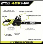 RYOBI 40V 18-Inch Cordless Chainsaw Kit With Battery And Charger - Green