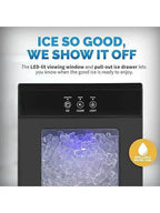 Newair Countertop Nugget Ice Maker With Self-Cleaning Function And Refillable Water Tank