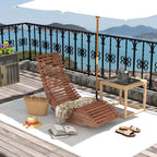 Acacia Wood Outdoor Patio Rocking Chair With Widened Slatted Seat And High Back