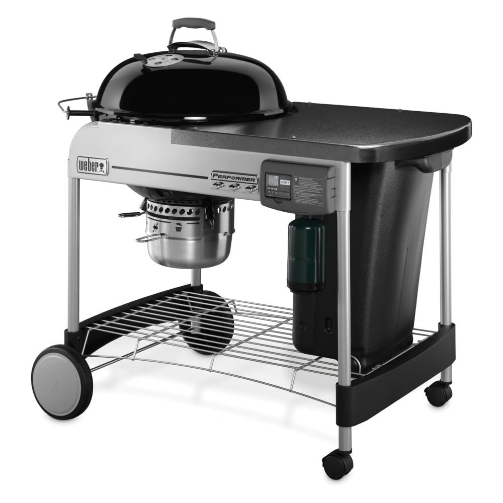 Weber Performer Deluxe Charcoal Grill, 22-Inch, Black, 8in D x 48in W x 43.5in H