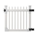 WamBam White Vinyl Picket Fence Panel Kit, 4ft H x 6ft W, 1 Panel + 1 Post - BL19101