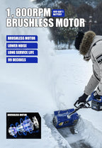 Wild Badger Power 40V Cordless Snow Shovel, 12in Brushless, 20 FT Throw, 8in Depth, 4.0Ah Battery And Fast Charger Included