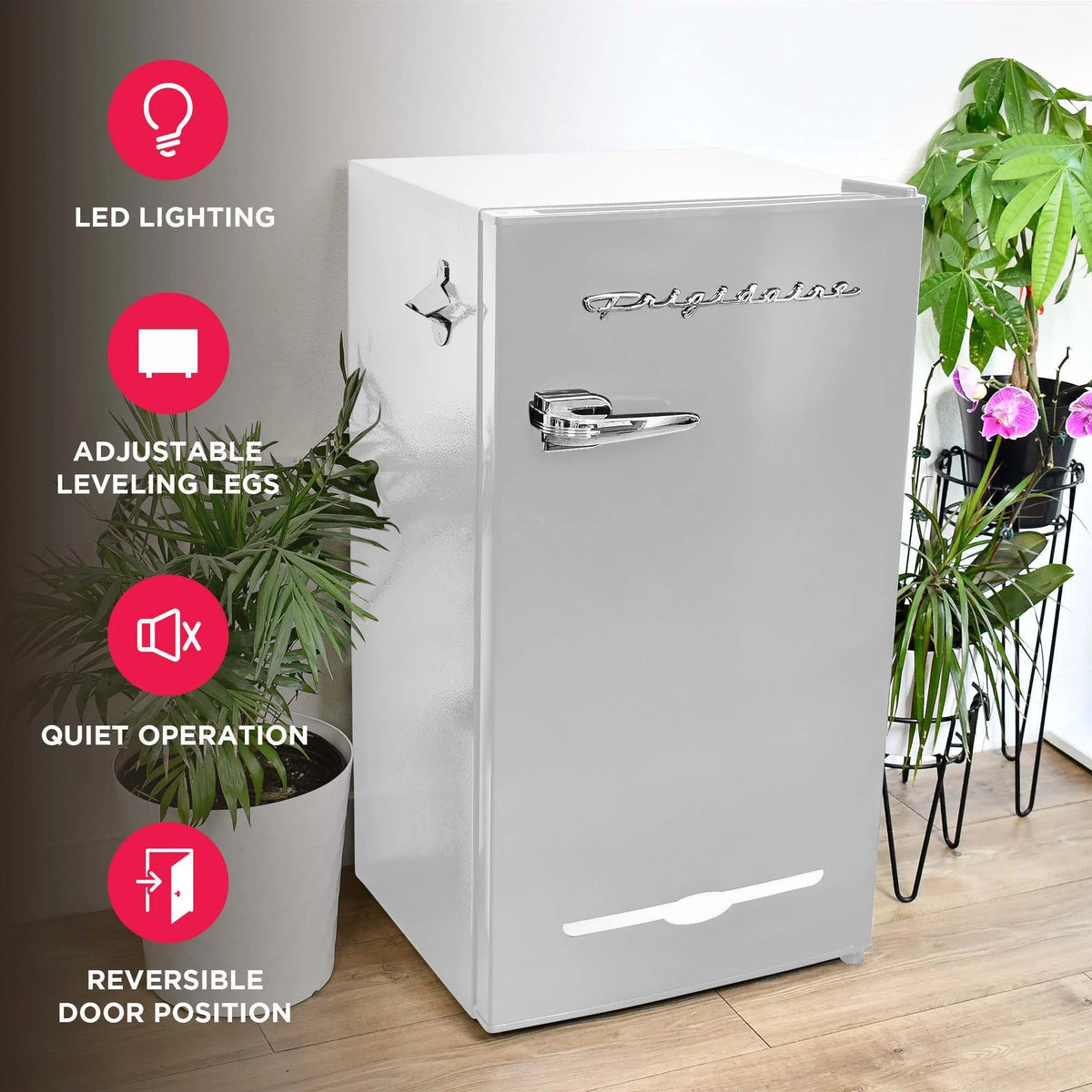 Frigidaire Retro Bar Fridge, 3.2 Cu. Ft., Pink, 65-Watt - EFR376-C-PINK