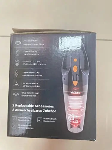 VacLife Mini Cordless Rechargeable Handheld Vacuum Cleaner With 2 Attachments And LED Light - VL189