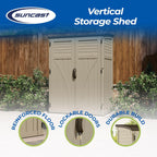 Suncast Resin Vertical Outdoor Storage Shed, 6x4, 54 cu. ft.
