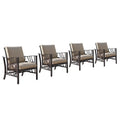 Aluminum Deep Seating Rocking Club Chairs, Antique Copper - Set Of 4