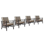 Aluminum Deep Seating Rocking Club Chairs, Antique Copper - Set Of 4
