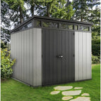 Artisan Plastic Storage Shed 9 ft W x 7.5 ft D Grey & Black - Artisan 97
