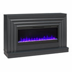 CosmoLiving by Cosmopolitan Electric Fireplace Mantel TV Stand, Black, 65 in, 42 in Insert - Rene
