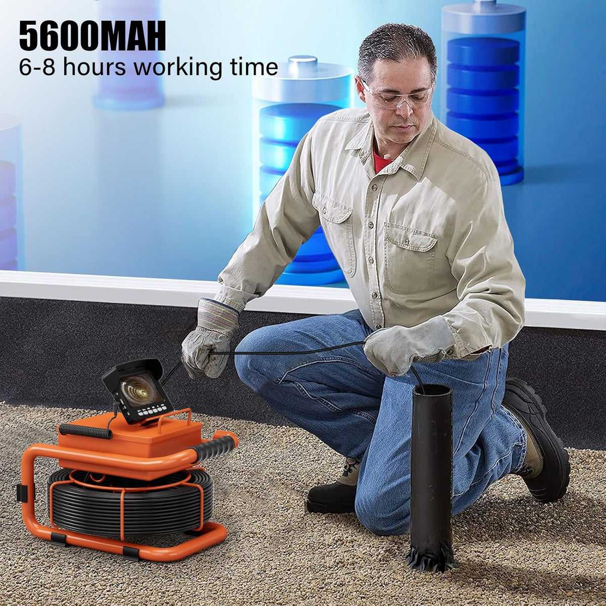 ESANHAO Sewer Inspection Camera, 100FT, DVR, Audio, 4.3in Screen