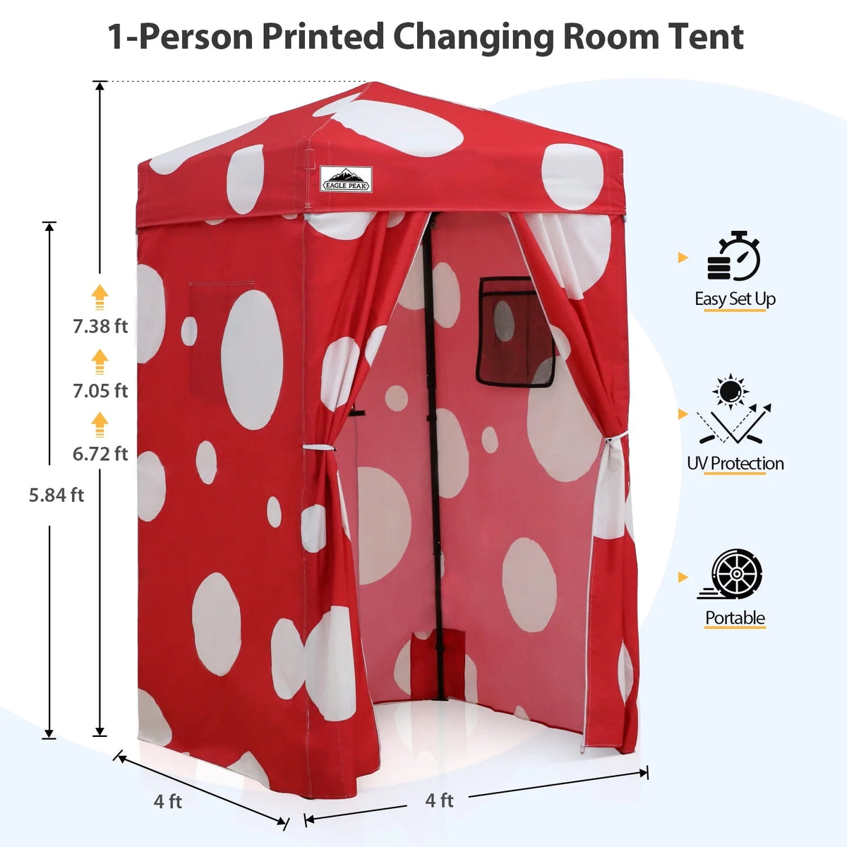 EAGLE PEAK Ultra Compact 4 ft x 4 ft Pop-Up Changing Room Canopy - Flex