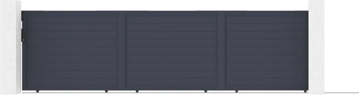 Casanoov Aluminum Swing Gate 392 cm x 161 cm Anthracite Gray RAL 7016 - KIT-000024