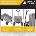 Gorilla Carts Utility Dump Wagon 6 Cubic Feet 1200 lb Capacity Black - GOR6PS