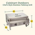 Cuisinart Chef's Style 2-Burner Propane Outdoor Tabletop Gas Grill - 20,000 BTU
