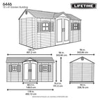 Lifetime Side Entry Plastic Storage Shed 15 ft W x 8 ft D Gray/Beige - 6446