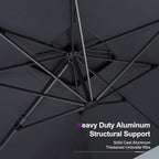 PURPLE LEAF Cantilever Patio Umbrella 10' X 13' Grey
