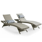 Weatherproof Wicker Chaise Lounge Set, Brown, 2-Piece