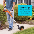 BLACK+DECKER 20V MAX Lithium 10 In. String Trimmer/Edger And Hard Surface Sweeper Combo Kit - LCC221