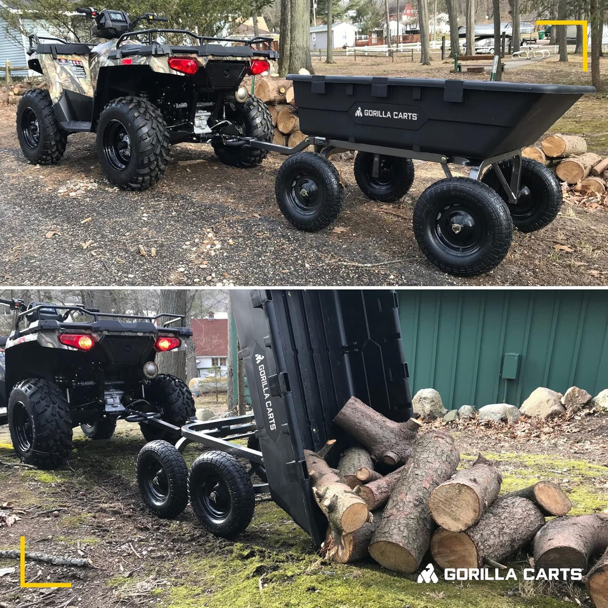 Gorilla Carts Utility Dump Wagon 6 Cubic Feet 1200 lb Capacity Black - GOR6PS