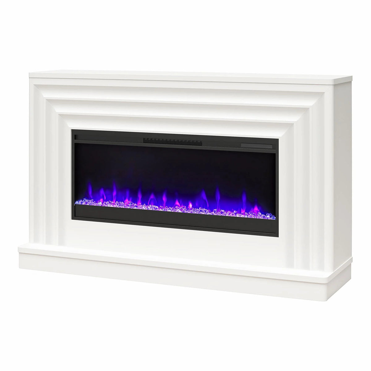 CosmoLiving by Cosmopolitan Electric Fireplace Mantel TV Stand, Black, 65 in, 42 in Insert - Rene