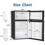 Euhomy Mini Refrigerator With Freezer, 3.2 Cu.Ft