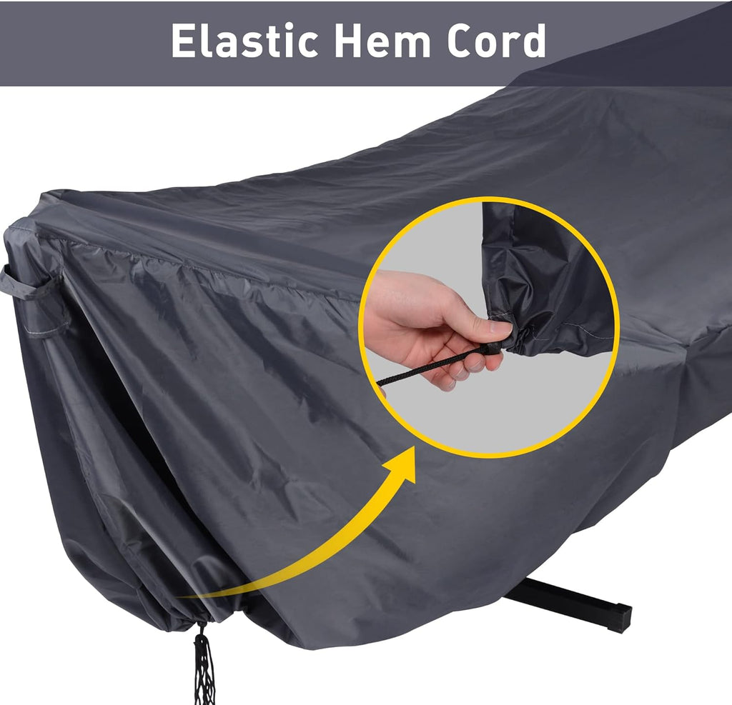 SUNCREAT Rope Hammock With Stand And Rain Cover - 12 ft