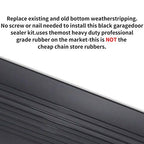 DGSL Garage Door Bottom Rubber Weather Stripping Kit, T-Channel Ends, 5/16 Inches, 3 3/4 Inches Wide