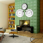 Outdoor Wall Clock With Thermometer And Hygrometer, 24-Inch, Black