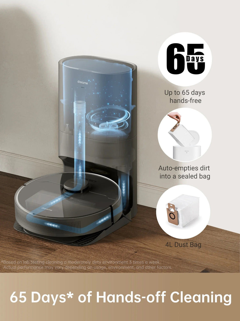 Dreame 3-in-1 Robot Vacuum And Mop With Self-Emptying Base, 5,000Pa - D10s Plus