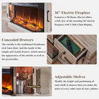 Farmhouse Electric Fireplace TV Stand For TVs Up To 80 Inches - 70W x 16D x 32H