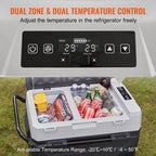 VEVOR Dual-Zone Car Refrigerator Freezer, 48QT - T45K