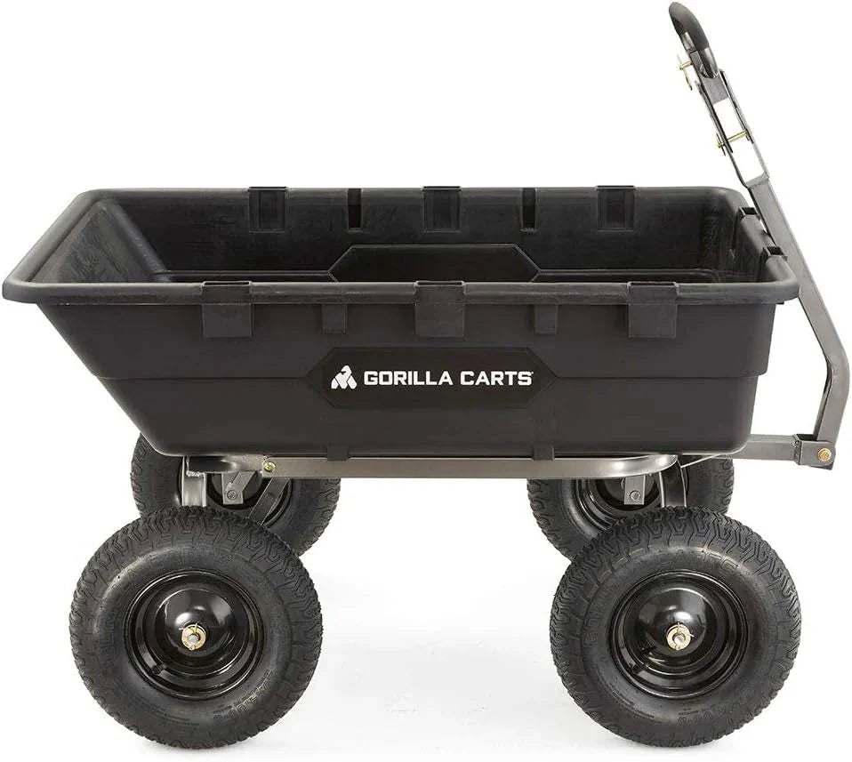 Gorilla Carts Utility Dump Wagon 6 Cubic Feet 1200 lb Capacity Black - GOR6PS