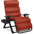 Best Choice Products Oversized Zero Gravity Folding Recliner With Removable Cushion And Side Tray - Fossil Gray