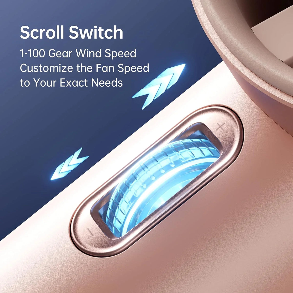 JISULIFE Handheld Turbo Fan, 5000mAh Rechargeable, 1-100 Speeds, Digital Display - Pro1S