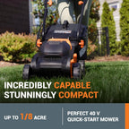 WORX 40V 14in Cordless Lawn Mower With 2 Batteries And Dual Charger - WG779