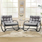 Oversized Outdoor Rocking Lounge Chair With Water-Resistant Cushions, 450 lbs Capacity
