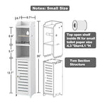 Toilet Paper Holder Storage Cabinet Stand With 3 Open Shelves - PVC