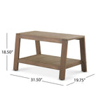 Wilcox Outdoor Acacia Wood Loveseat And Coffee Table Set With Cushions - Grey, Dark Grey