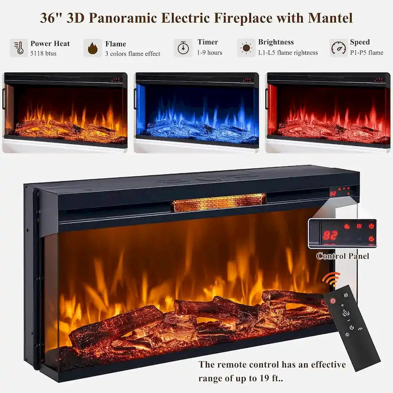 Farmhouse Electric Fireplace TV Stand For TVs Up To 80 Inches - 70W x 16D x 32H