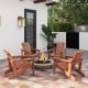 Solid Wood Adirondack Chair, Natural, 34 x 28 x 35 inch