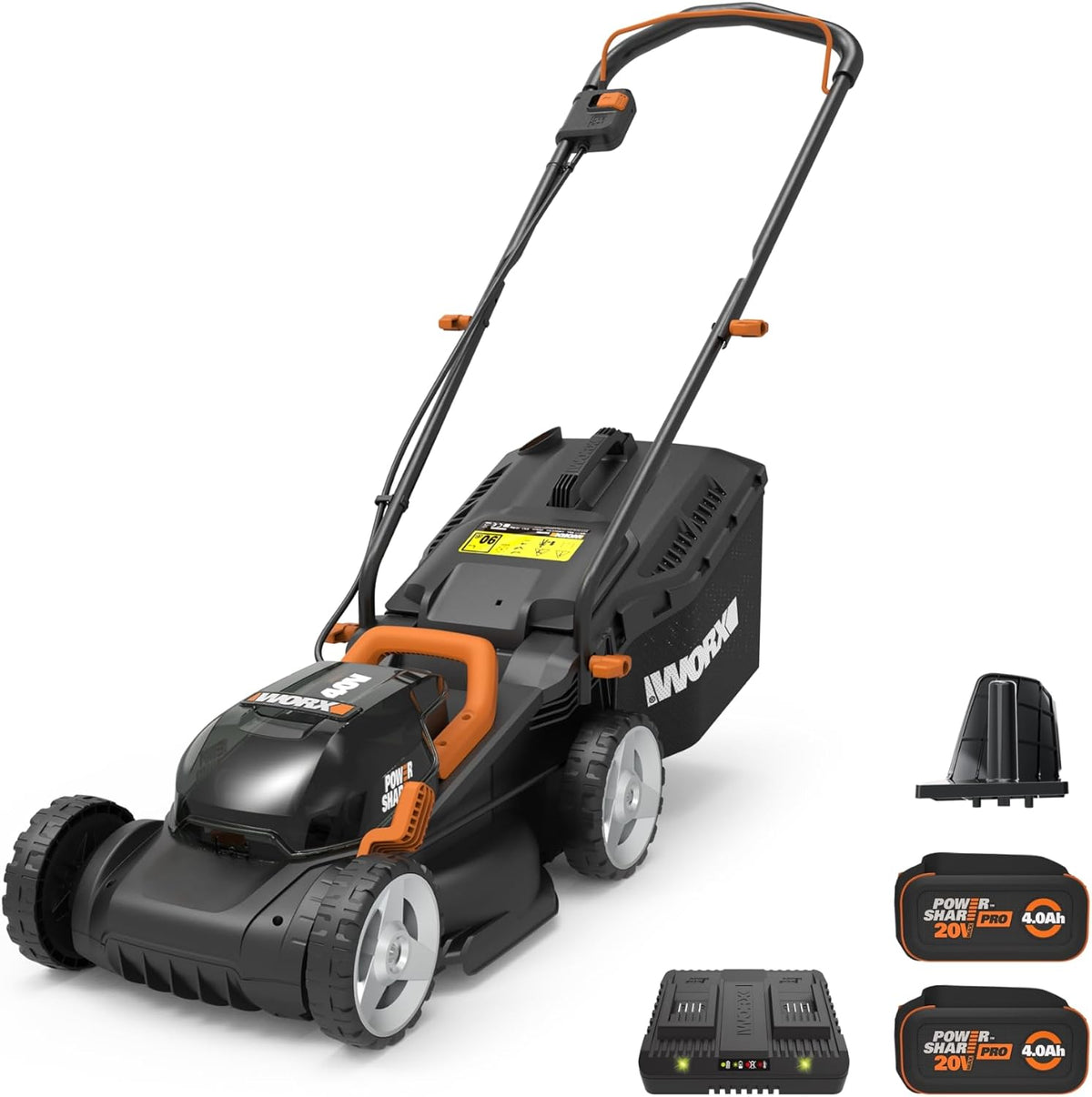 WORX 40V 14in Cordless Lawn Mower With 2 Batteries And Dual Charger - WG779