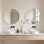 Round Bathroom Vanity Mirror, 24x24 / 36x36, Black, Brushed Gold or Silver