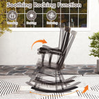 Costway Rubber Wood Rocking Chair, White, 22 x 32 x 44 in, 300 lbs