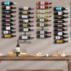 Wall-Mounted Vertical Wine Rack Set, 27-Bottle Capacity