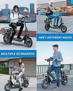 URBANMAX Electric Scooter With Seat, 450W, 22 Miles, Black - C1